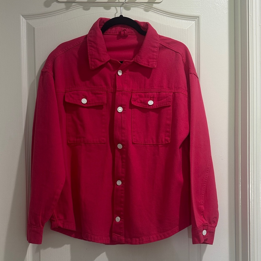 Women's hot pink Jean Jacket